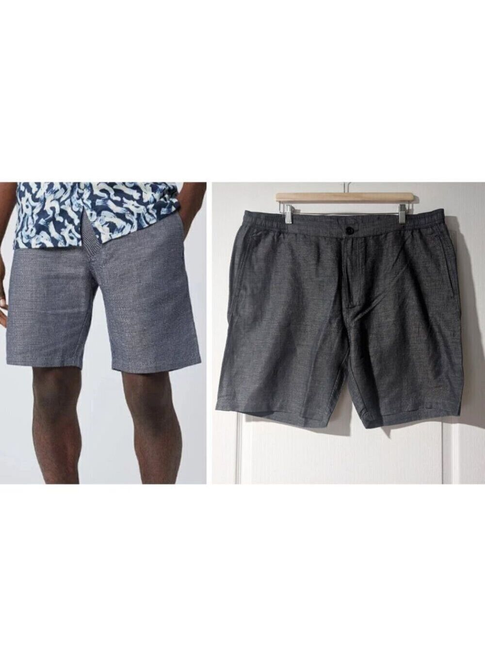 Good Man Brand | Tulum Linen/Cotton Shorts in Indigo Heather